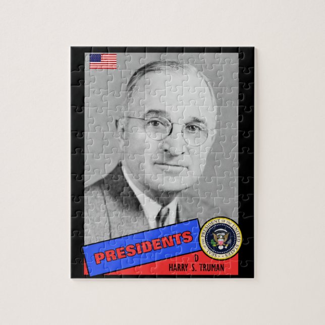 Harry S. Truman Baseball Card Jigsaw Puzzle (Vertical)