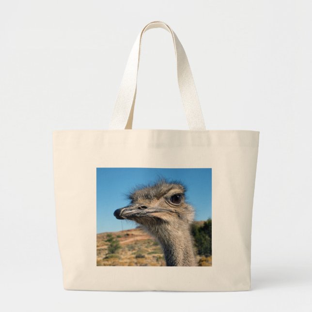 Harry the Happy Ostrich Large Tote Bag (Front)