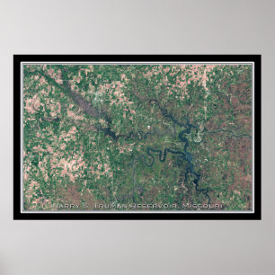 Harry Truman Lake Missouri Satellite Poster Map