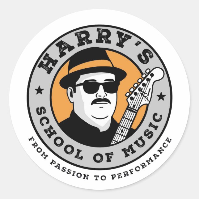 Harry's Music  Classic Round Sticker (Front)