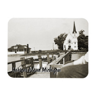 Harsens Island Michigan St Marks Church 1925 view Magnet