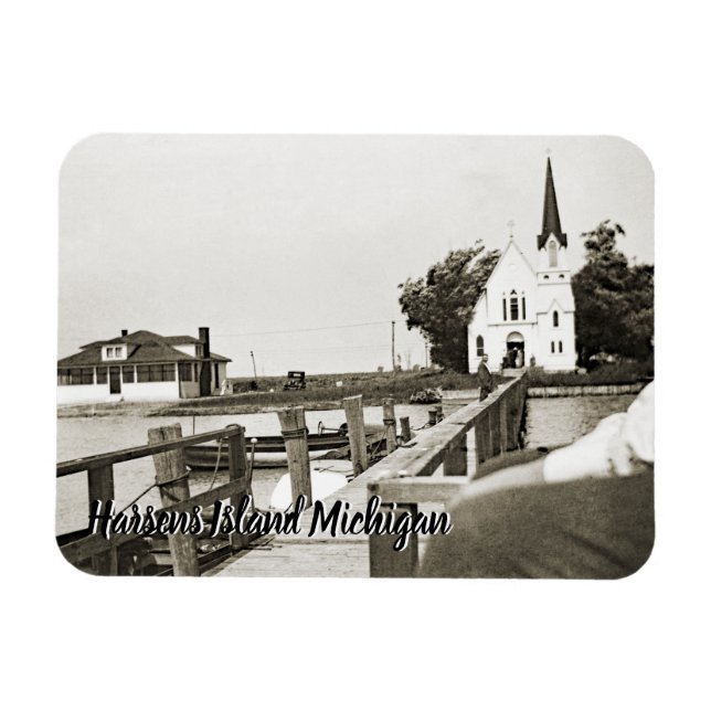 Harsens Island Michigan St Marks Church 1925 view Magnet (Horizontal)