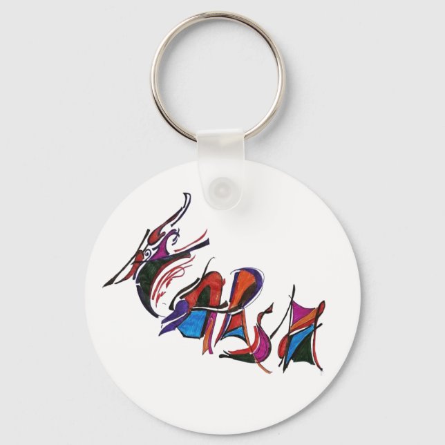 HARSH custom art work calligraphy Key Ring (Front)