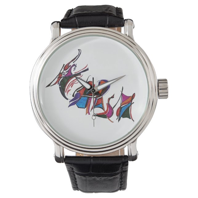 HARSH custom art work calligraphy Watch (Front)