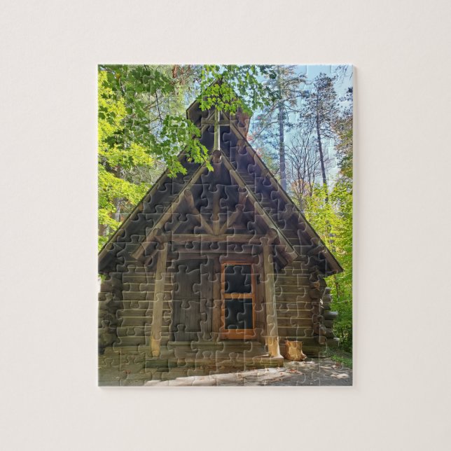 Hart Wick Pines Chapel, Michigan Jigsaw Puzzle (Vertical)