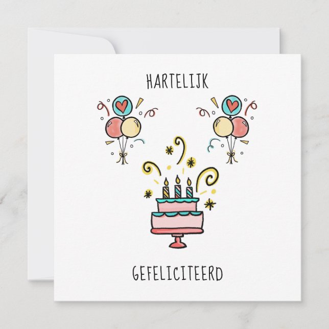 Hartelijk Gefeliciteerd | Happy Birthday Card (Front)