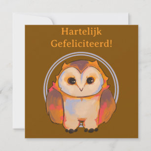 Hartelijk gefeliciteerd, sweet owl card