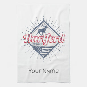 Hartford City Connecticut United States USA Tea Towel