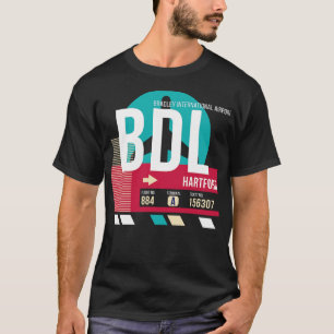 Hartford Connecticut BDL Airport Code Baggage Tag T-Shirt