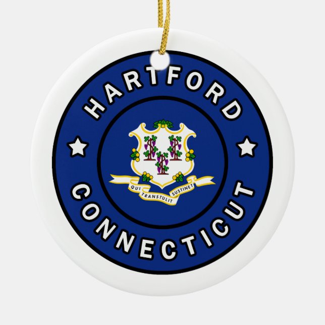 Hartford Connecticut Ceramic Ornament (Front)