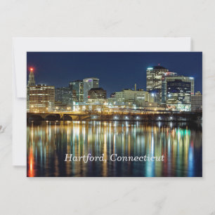 Hartford, Connecticut labelled cityscape photograp Holiday Card