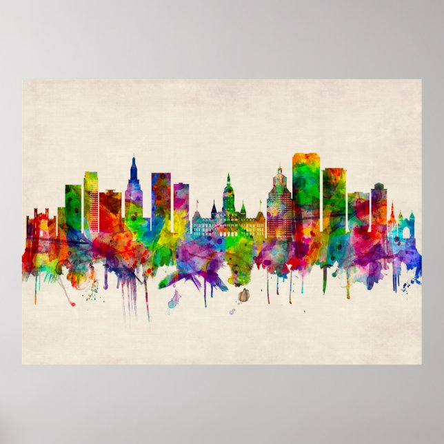 Hartford Connecticut Skyline Poster (Front)
