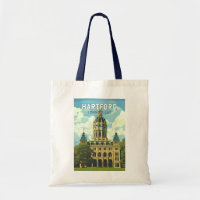 Hartford Connecticut Travel Art Vintage