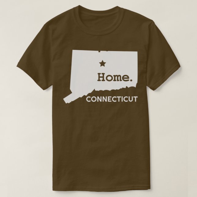 Hartford CT New England Silhouette State of Connec T-Shirt (Design Front)