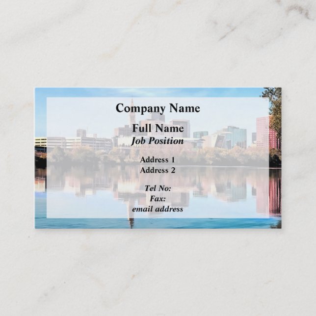 Hartford CT Skyline Business Card (Front)