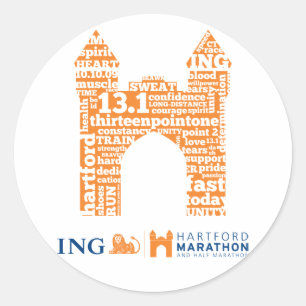 Hartford Half-Marathon: Arch Classic Round Sticker