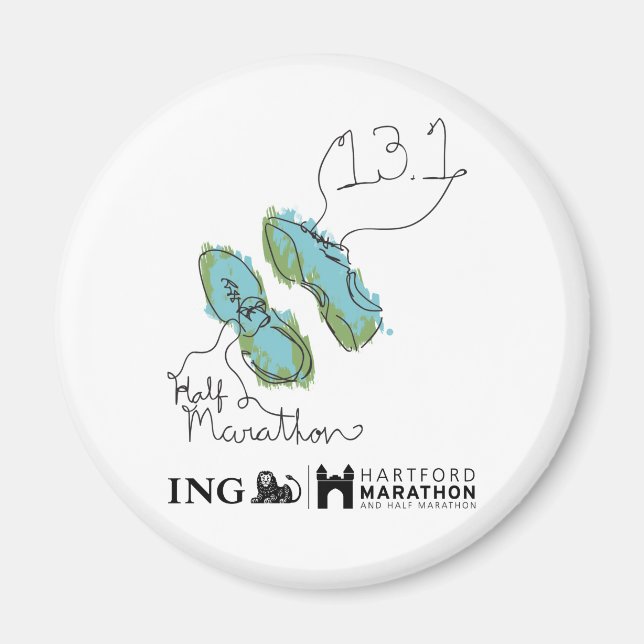 Hartford Half-Marathon: Shoes Magnet (Front)