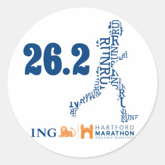 Hartford Marathon: 26.2 Classic Round Sticker