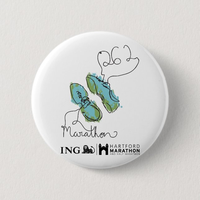 Hartford Marathon: Shoes 6 Cm Round Badge (Front)