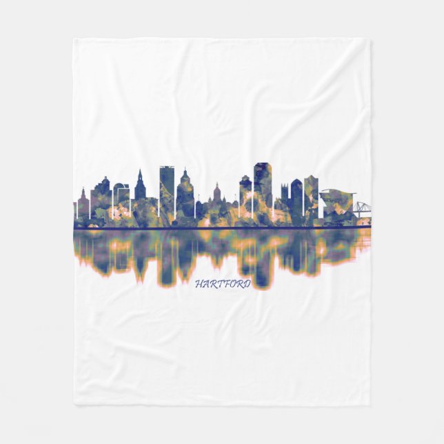 Hartford Skyline Fleece Blanket (Front)
