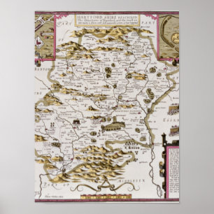Hartfordshire and the situation of Hartford Poster