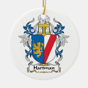 Hartman Family Crest Ceramic Tree Decoration