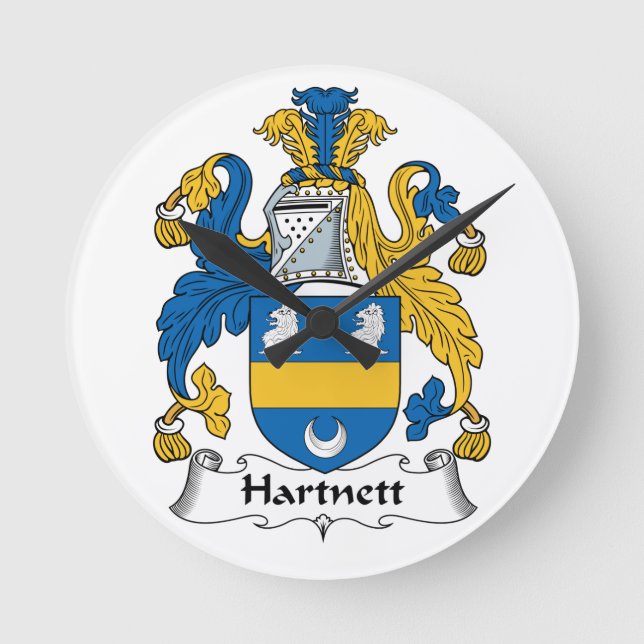 Hartnett Family Crest Round Clock (Front)