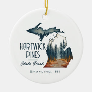 Hartwick Pines State Park Souvenir Gift Ceramic Ornament