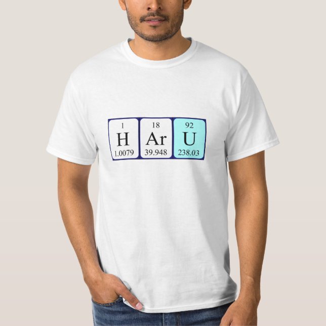 Haru periodic table name shirt (Front)