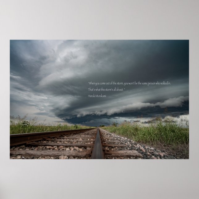 Haruki Murakami Storm Quote Poster (Front)