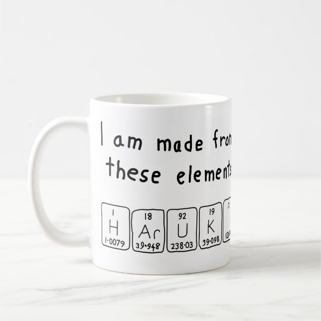 Haruki periodic table name mug (Left)