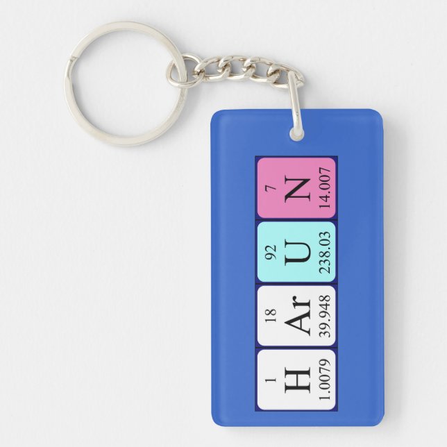 Harun periodic table name keyring (Front)