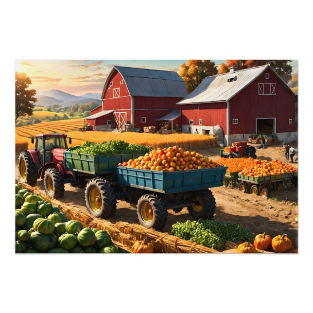 Harvest at farm photo print (Front)