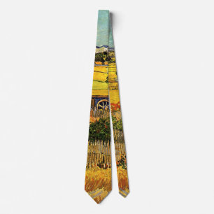 Harvest at La Crau, Montmajour by Vincent van Gogh Tie