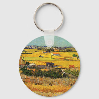 Harvest at La Crau, with Montmajour... Key Ring