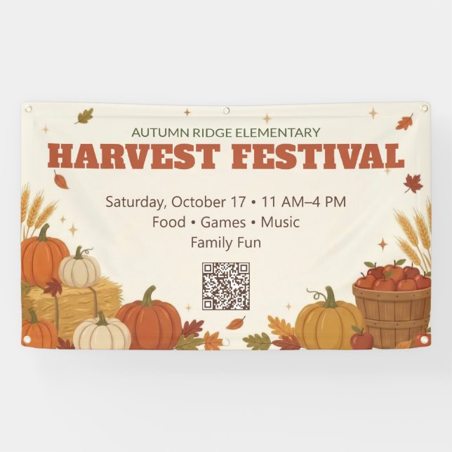 Harvest Autumn Fall Festival Banner (Horizontal)
