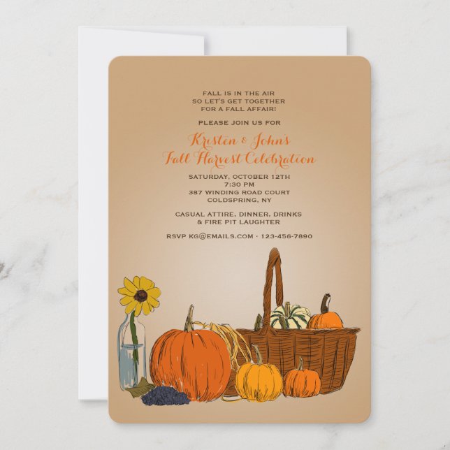 Harvest Basket Fall Invitation (Front)