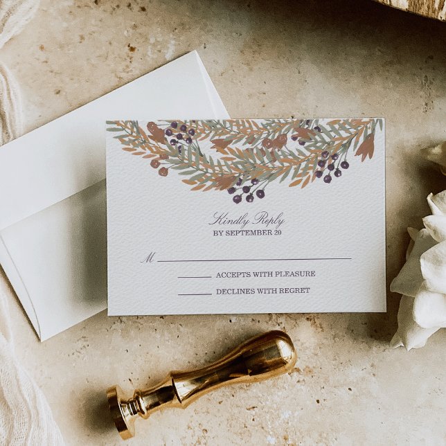 Harvest Berry Wreath Wedding RSVP Response (Creator Uploaded)