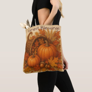 Harvest Blessings Cornucopia Tote Bag