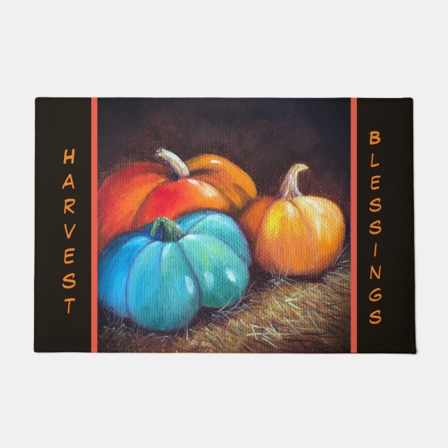 Harvest Blessings Door Mat (Front)