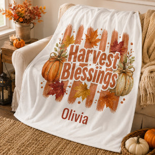 Harvest Blessings Personalised Fall  Sherpa Blanket