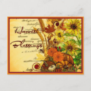 Harvest blessings postcard