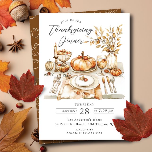 Harvest Blessings Thanksgiving Dinner Invitation (Creator Uploaded)