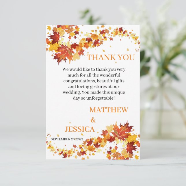 Harvest Bliss Thank You Card (Standing Front)