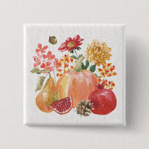 Harvest Bouquet 15 Cm Square Badge