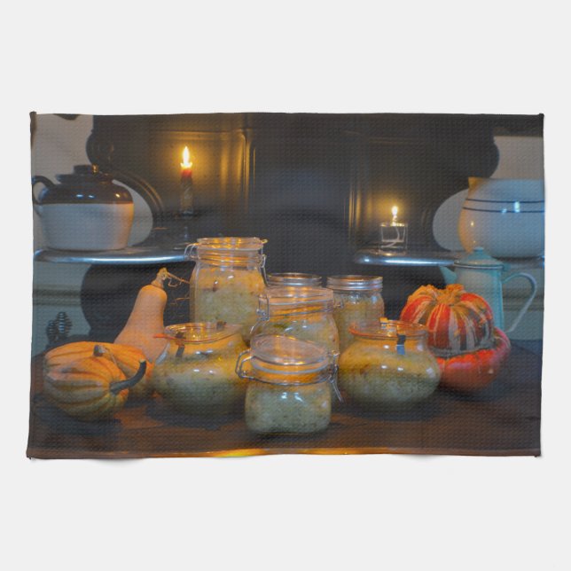 Harvest By Candlelight Kitchen Towel (Horizontal)