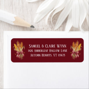 Harvest Corn Autumn Ribbon Return Address Label