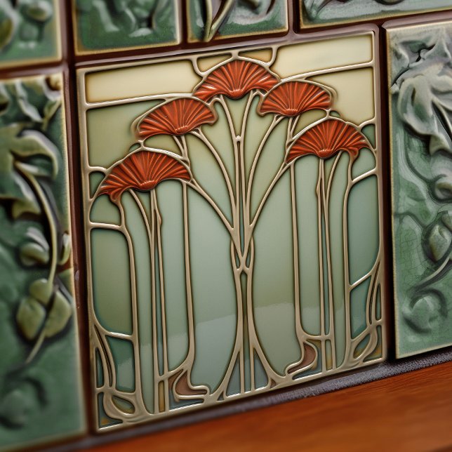 Harvest Crescendo Art Nouveau Ceramic Tile (Creator Uploaded)