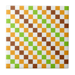 Harvest diagonal chequerboard pattern ceramic tile