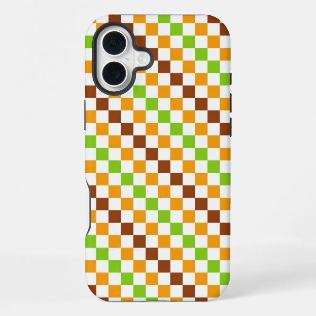Harvest diagonal chequerboard pattern iPhone case (Back)